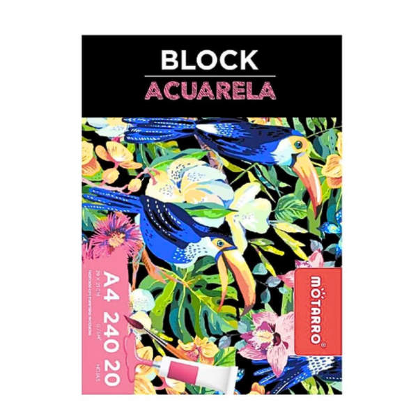 Block Para Acuarela A4 Croquera 240gsm 20 Hojas
