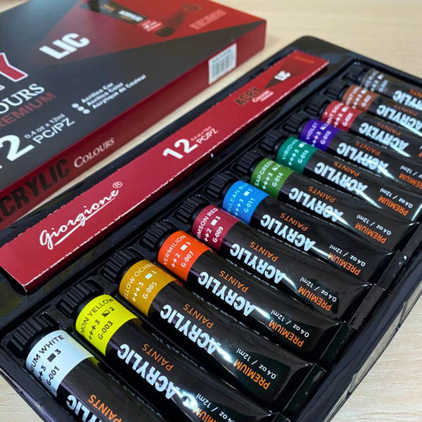 Pintura Acrílica Set De 12 Colores De Alta Calidad