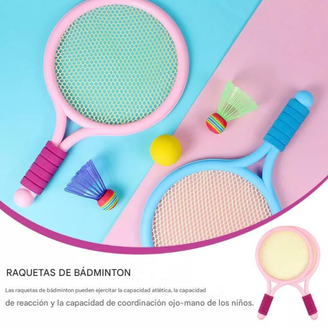 Juego De Raquetas De Bádminton Rosa Ideal Para Aire Libre