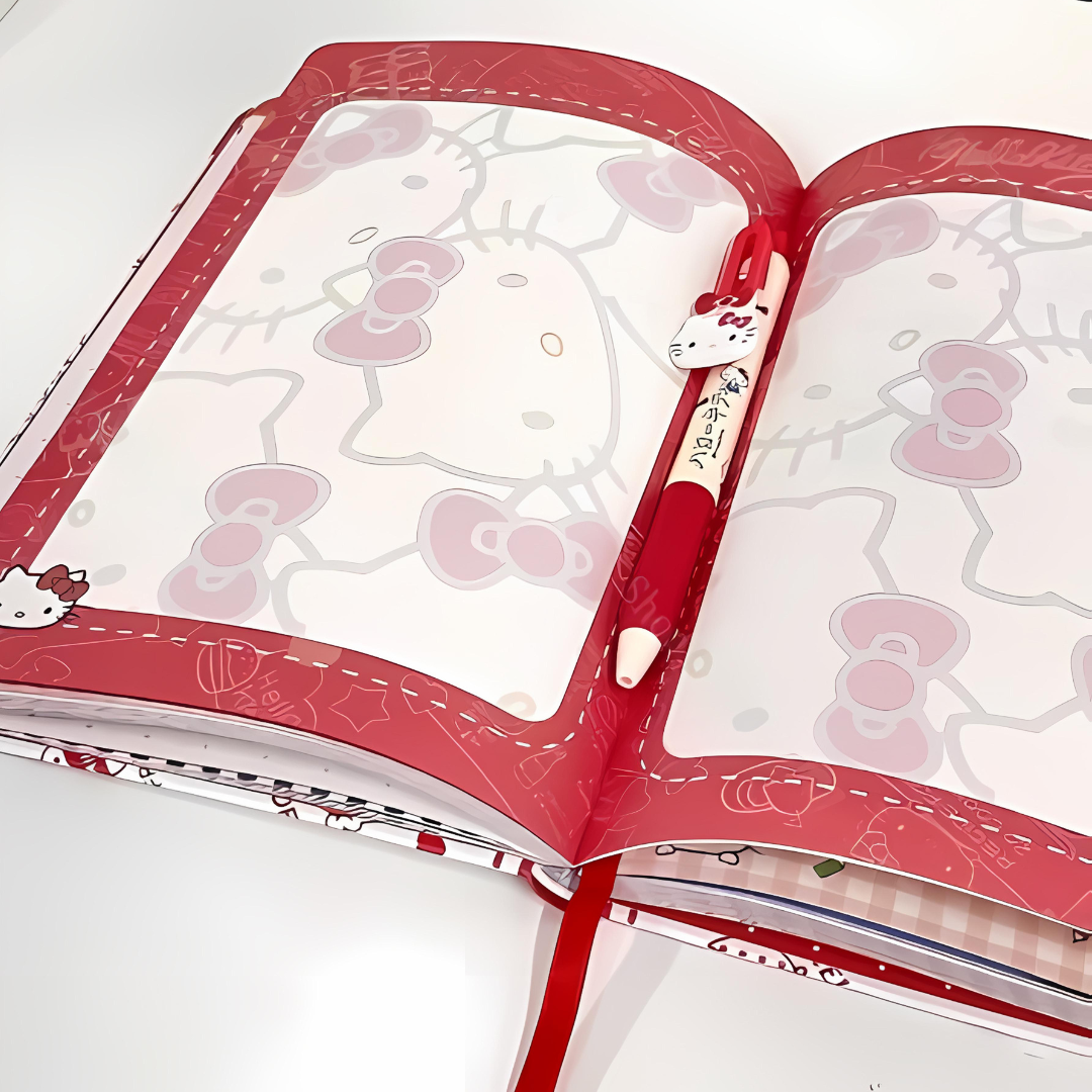 Libreta Tipo Agenda Hello Kitty Con Lápiz Kawaii