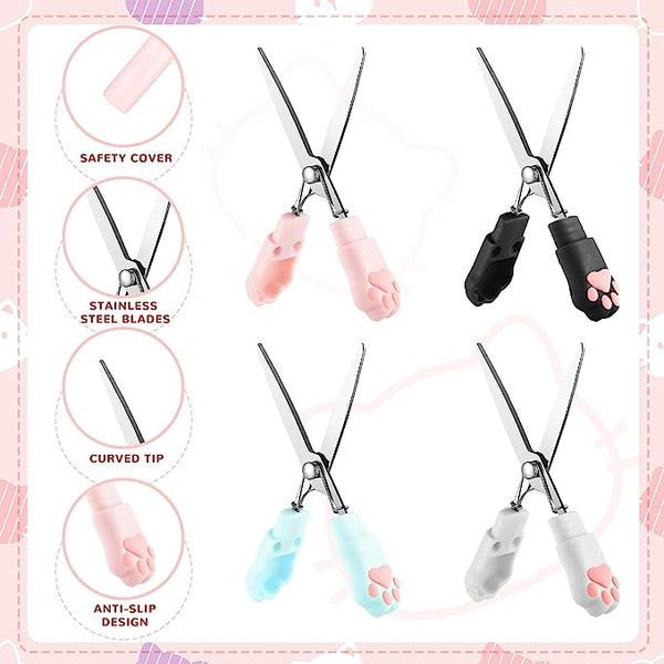 Tijera Portátil Patita Gato Papelería Kawaii