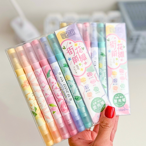 Destacadores Flúor Con Aroma Pack 6 Resaltadores Doble Punta