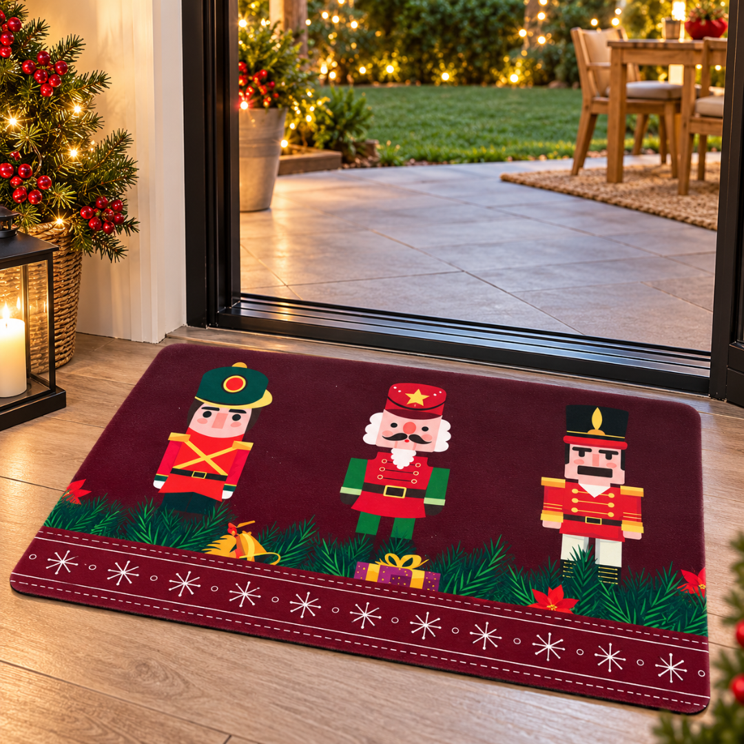 Alfombra Navideña Antideslizante 60x40cm Para Entrada
