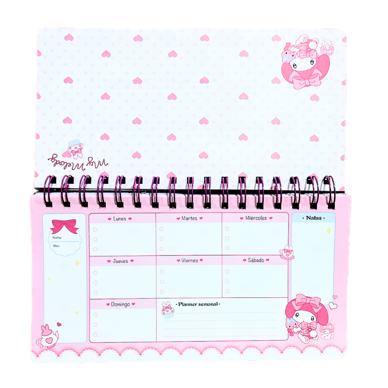 Planner Semanal Libreta Kuromi My Melody Cinnamon Roll