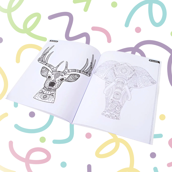 Libro Mándala Animales + 12 Lápices Fineliner Adix 0.4 Mm