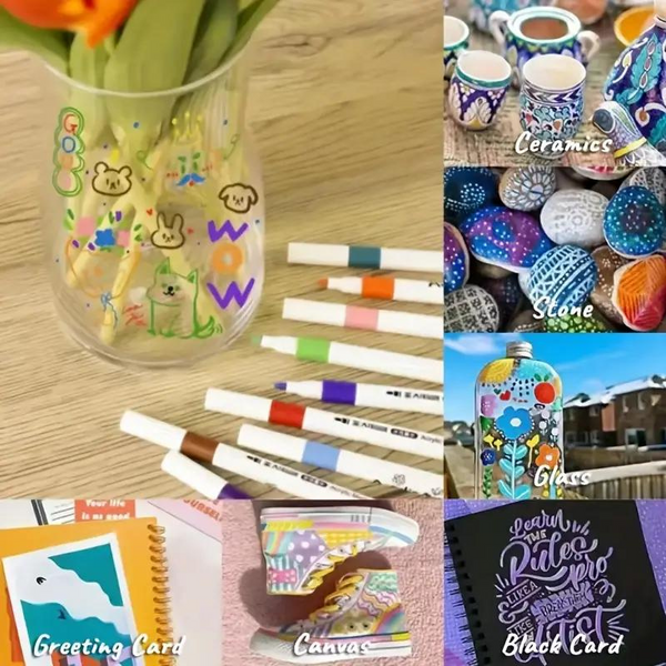 Plumones Acrílicos 24 Colores Toda Superficie Alta Calidad