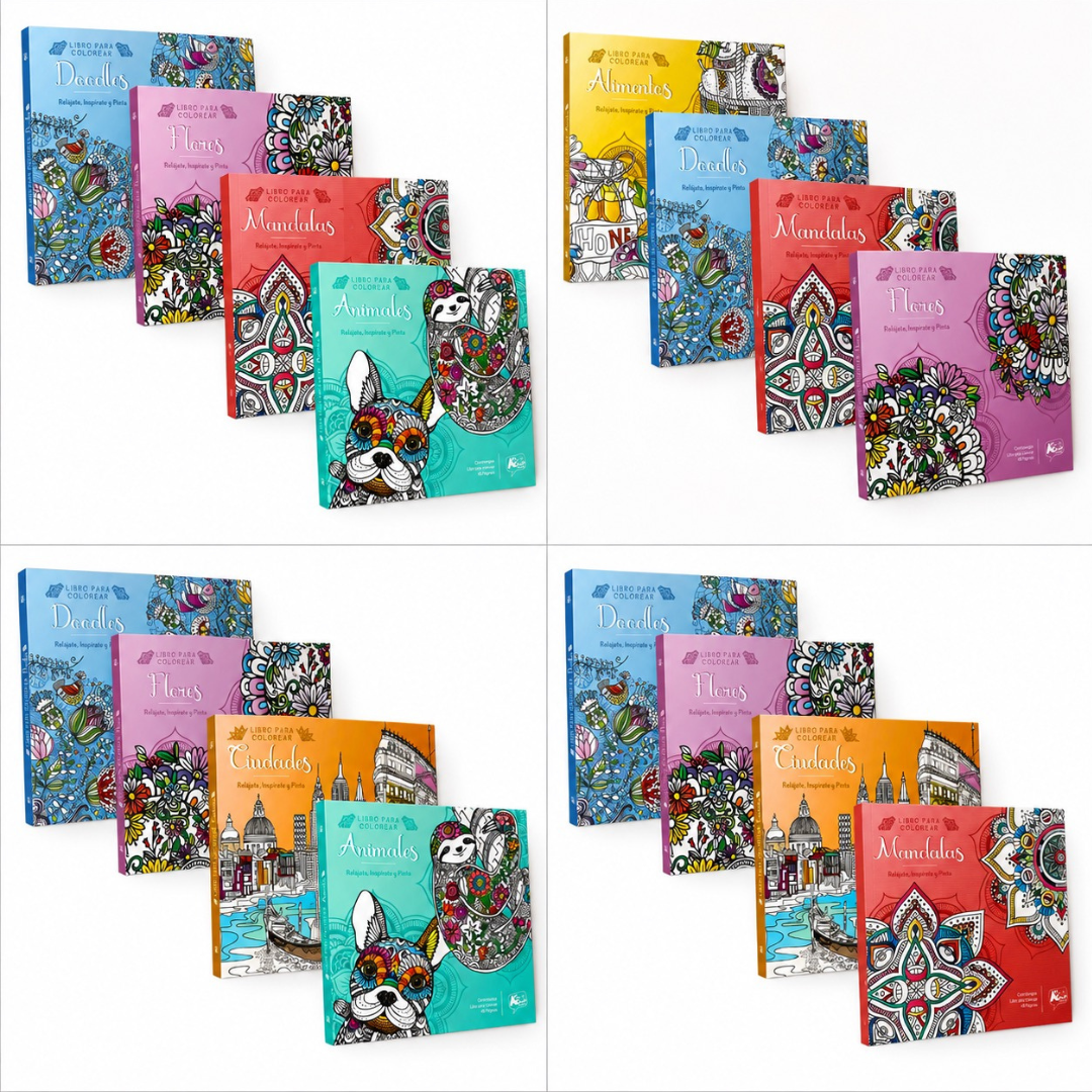 Set de 4 Libros Mandalas para Colorear
