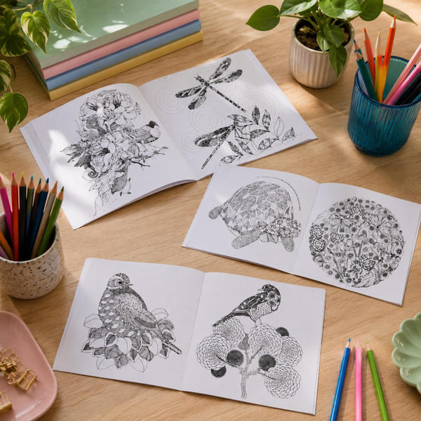 Set Mandalas Para Colorear + 12 Lápices Tiralinea Colores