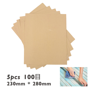Papel De Lija Para Madera Grano Fino 23x28 Cm Pack De 5
