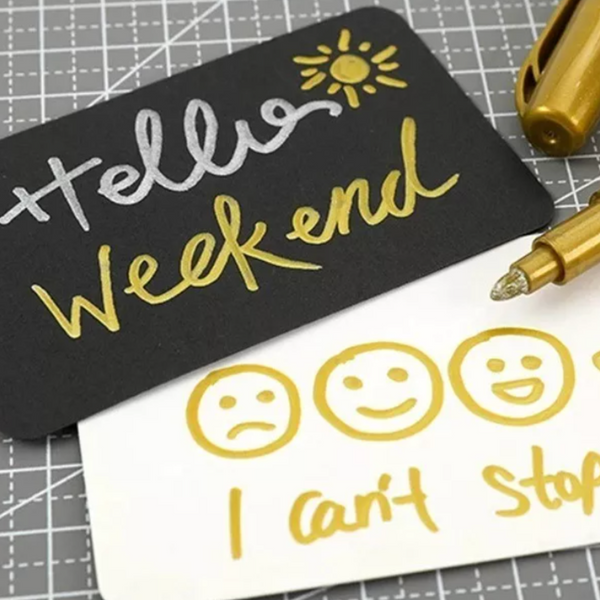 Set 4 Plumones Doble Punta Metalizados Lettering