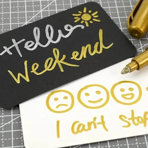 Set 4 Plumones Doble Punta Metalizados Lettering