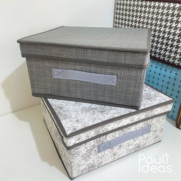 Caja Organizadora De Tela Con Tapa Para Ropa 30x28x15 Cm