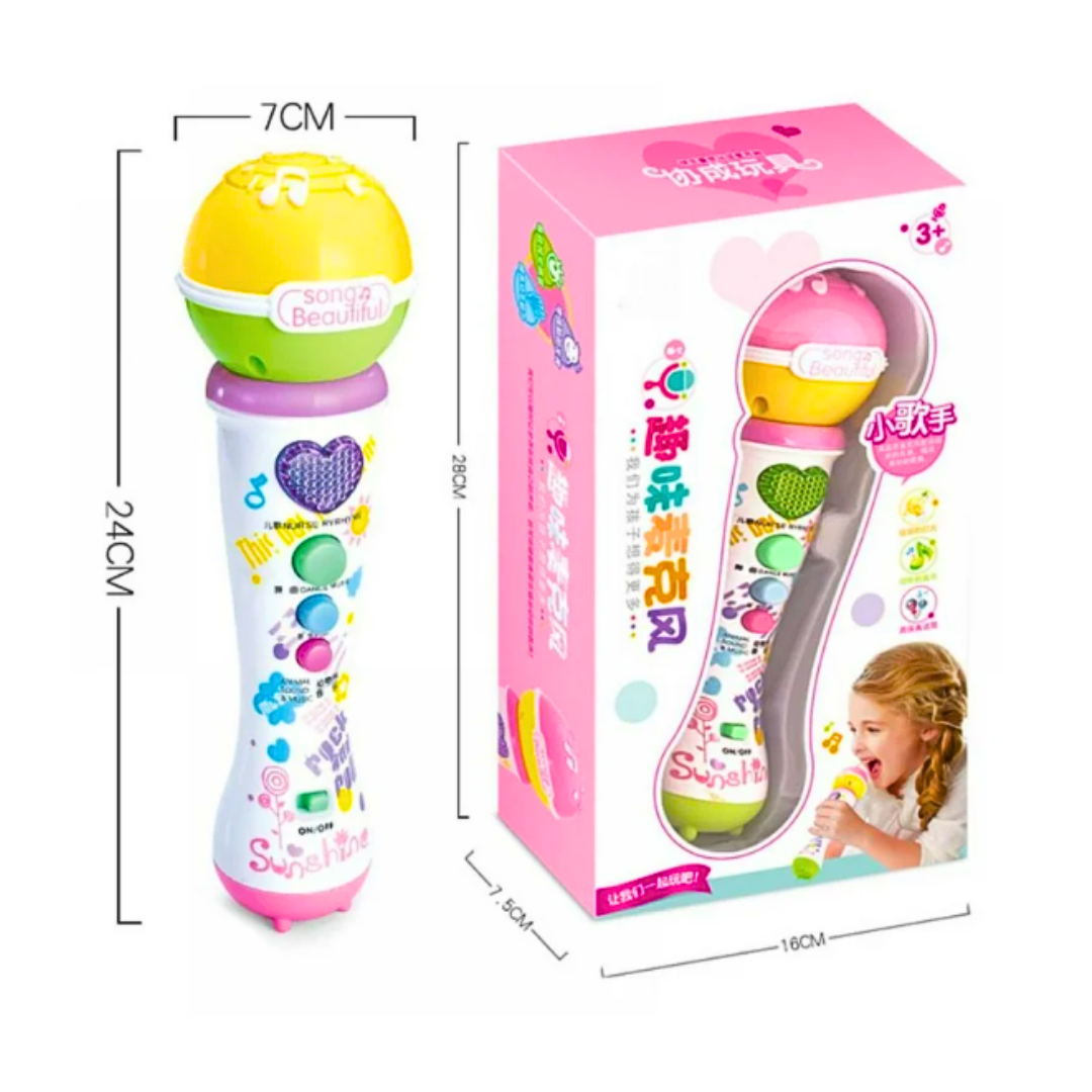 Micrófono Juguete Karaoke Infantil Con Canciones Y Luces