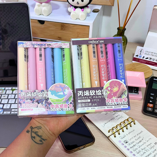 Plumones Acrílicos Chosch Punta Pincel Para Toda Superficie