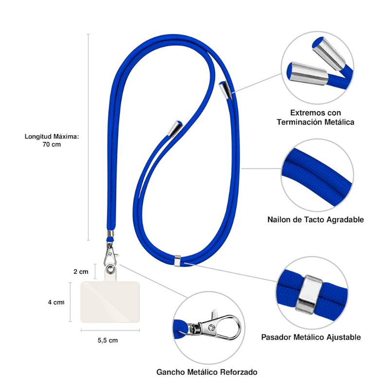 Colgante Para Carcasa De Celular Cordón Universal Antirrobo