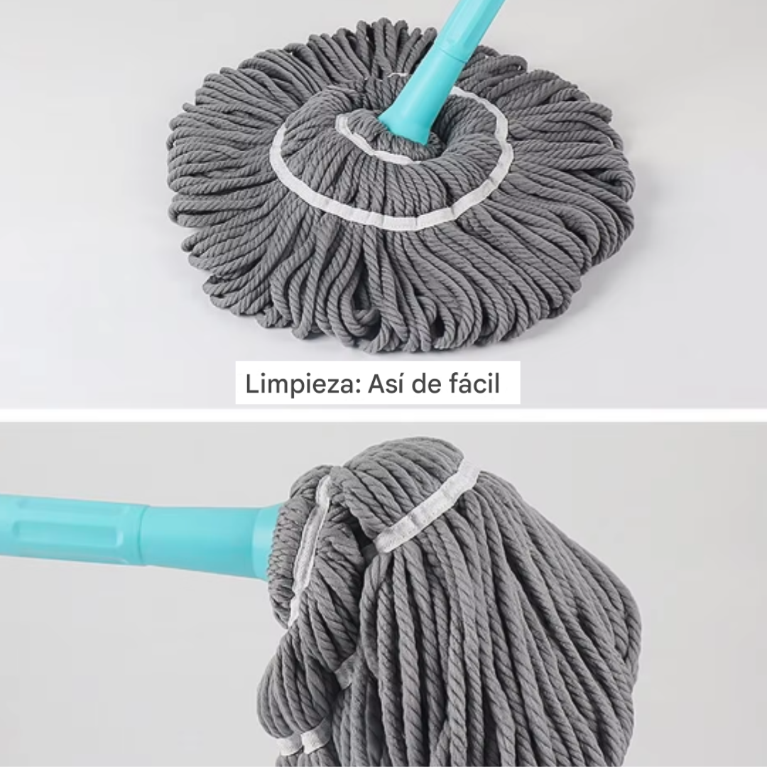 Trapeador Con Exprimidor Automático Para Limpieza