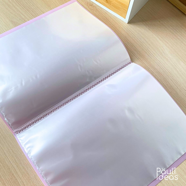 Carpeta Archivadora Color Pastel 20 Fundas Transparentes A4