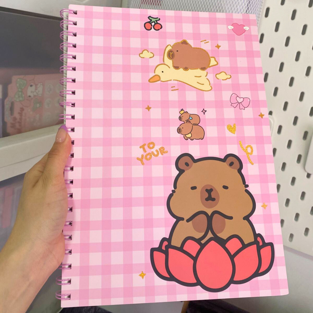 Croquera Kawaii A4 Block de Dibujo con Diseño Capybara