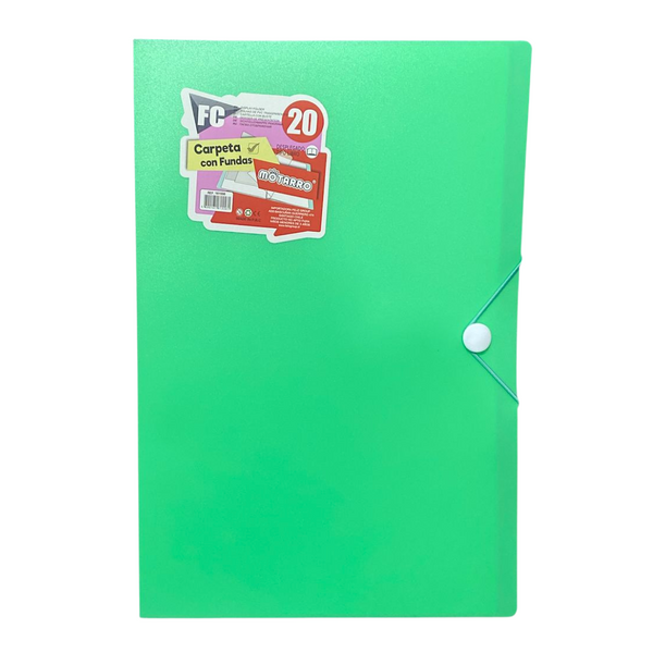 Carpeta Archivadora Tamaño Oficio Con 20 Fundas Transparente