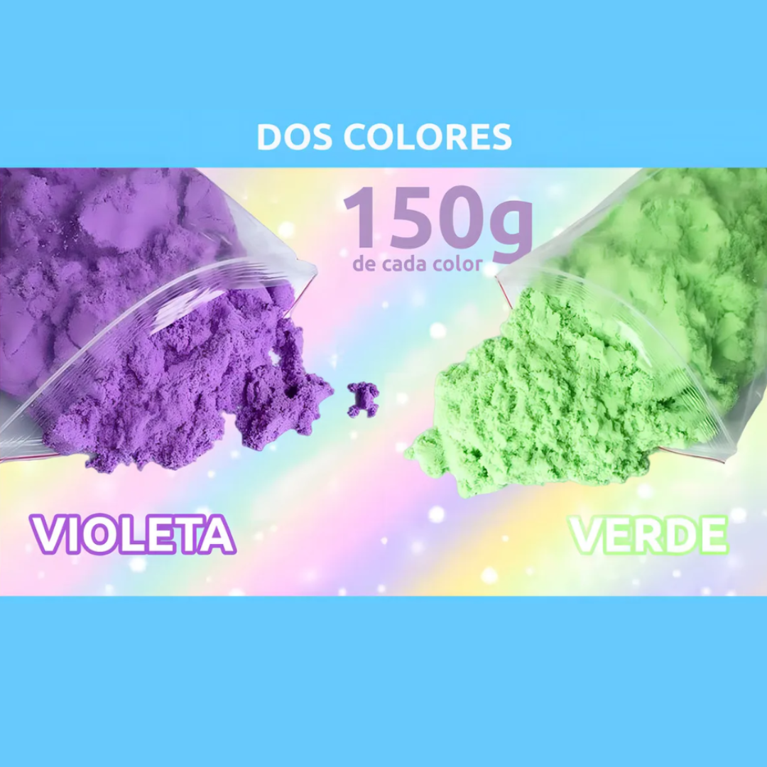 Kit De Arena Mágica Con Moldes Y Herramientas Para Niños