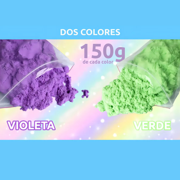 Kit De Arena Mágica Con Moldes Y Herramientas Para Niños