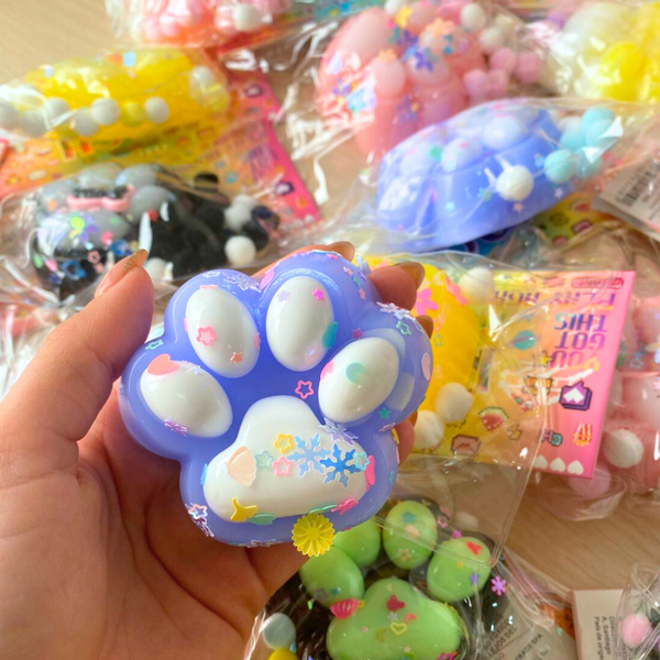 Squishy Pegajosa Patita De Gato Set De 2 Juguete Antiestrés