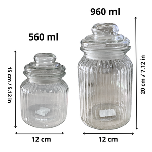 Frascos Vidrio Hermético Tarro Transparente Set De 2