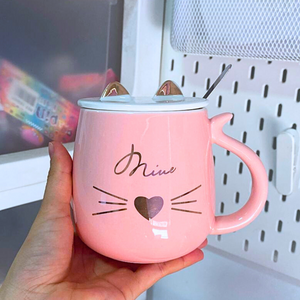 Set De 2 Tazas Mug Tazón De Gatito Tiernos Apilables