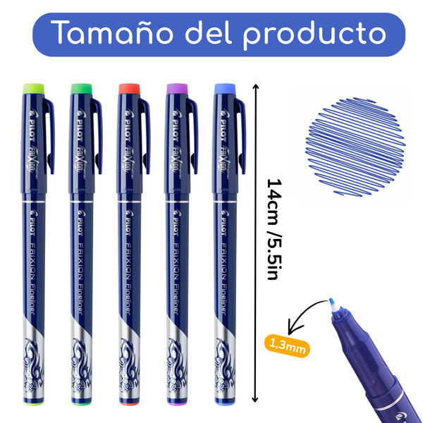 Set 12 Marcadores Pilot Frixion Fineliner Borrables 1.3 Mm