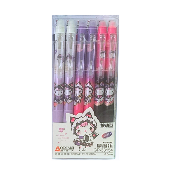 Pack 12 Lápices Tinta Gel 100% Borrable Diseño Kawaii