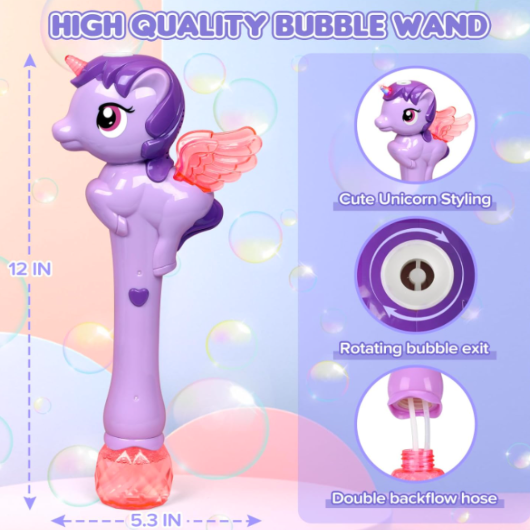 Pistola Lanza Burbujas Unicornio Luz Y Sonido A Pila