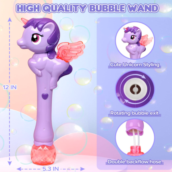 Pistola Lanza Burbujas Unicornio Luz Y Sonido A Pila