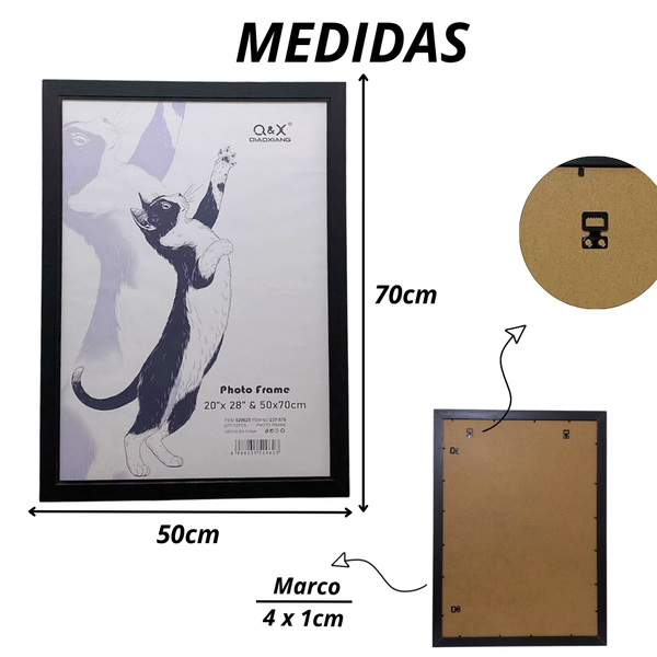 Marco Para Foto 50x70 Cm Cuadro Portarretrato Decorativo