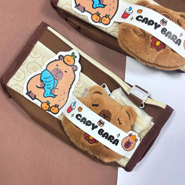 Estuche Grande Capibara Diseño Kawaii Multifuncional