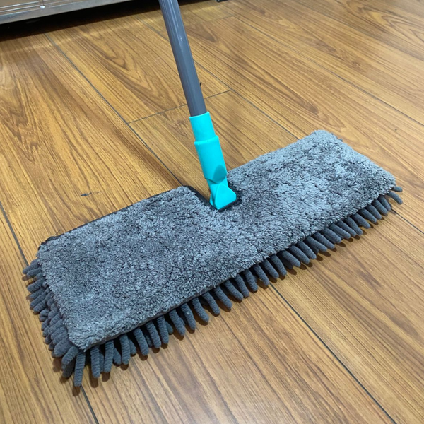 Trapero De Microfibra Y Pulidor Con Mango Extensible 2 En 1