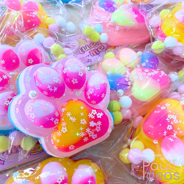 Squishy Patita De Gato Grande Pegajosa Con Luz Led