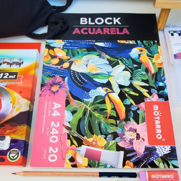 Block Para Acuarela A4 Croquera 240gsm 20 Hojas
