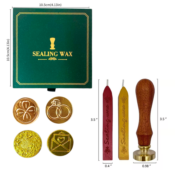 Sello Con Lacre Vintage Timbre Cera Tarjetas