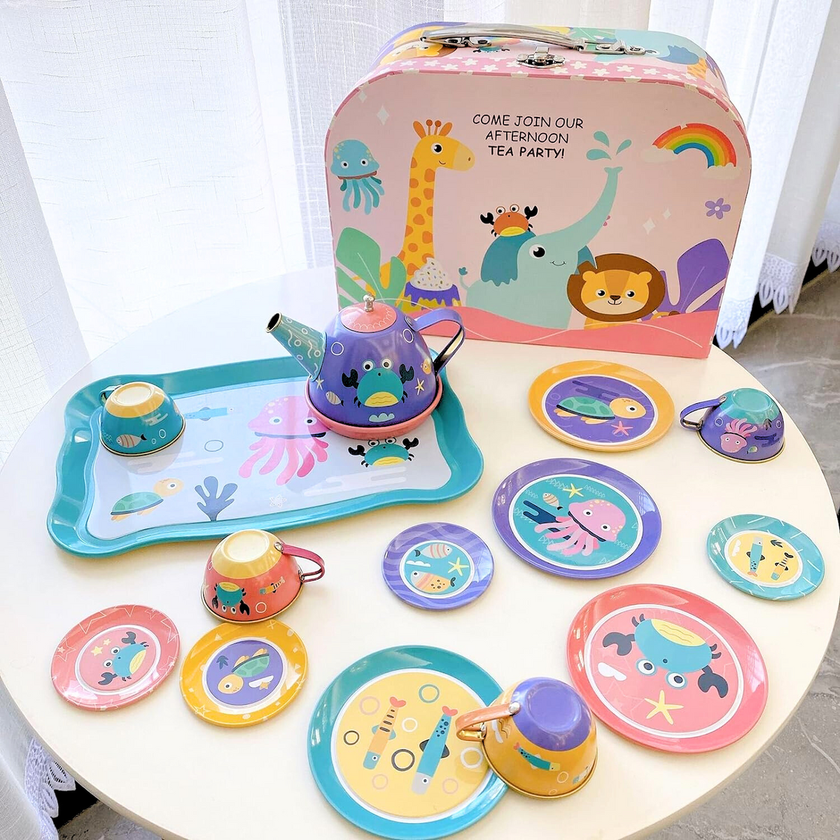 Juego Tazas De Té Metálico Didáctico Niños Y Niñas