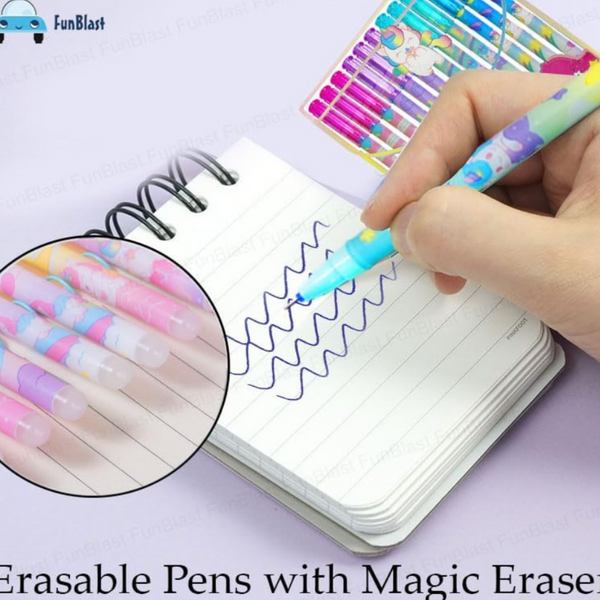 Caja 12 Lápices Kawaii Tinta Gel Borrable