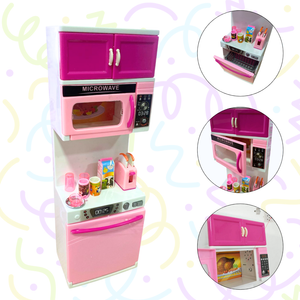 Cocina Para Muñecas Barbies De 30cm Luz Sonido