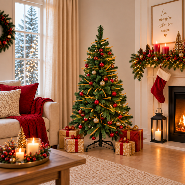 Árbol De Navidad Artificial 150 Cm Frondoso Desmontable