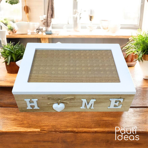 Caja Organizadora De Madera Para Té Con 6 Compartimientos