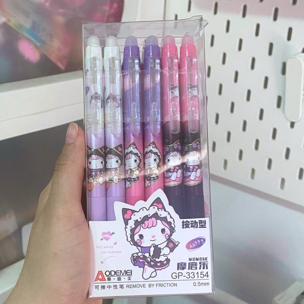 Pack 12 Lápices Tinta Gel 100% Borrable Diseño Kawaii
