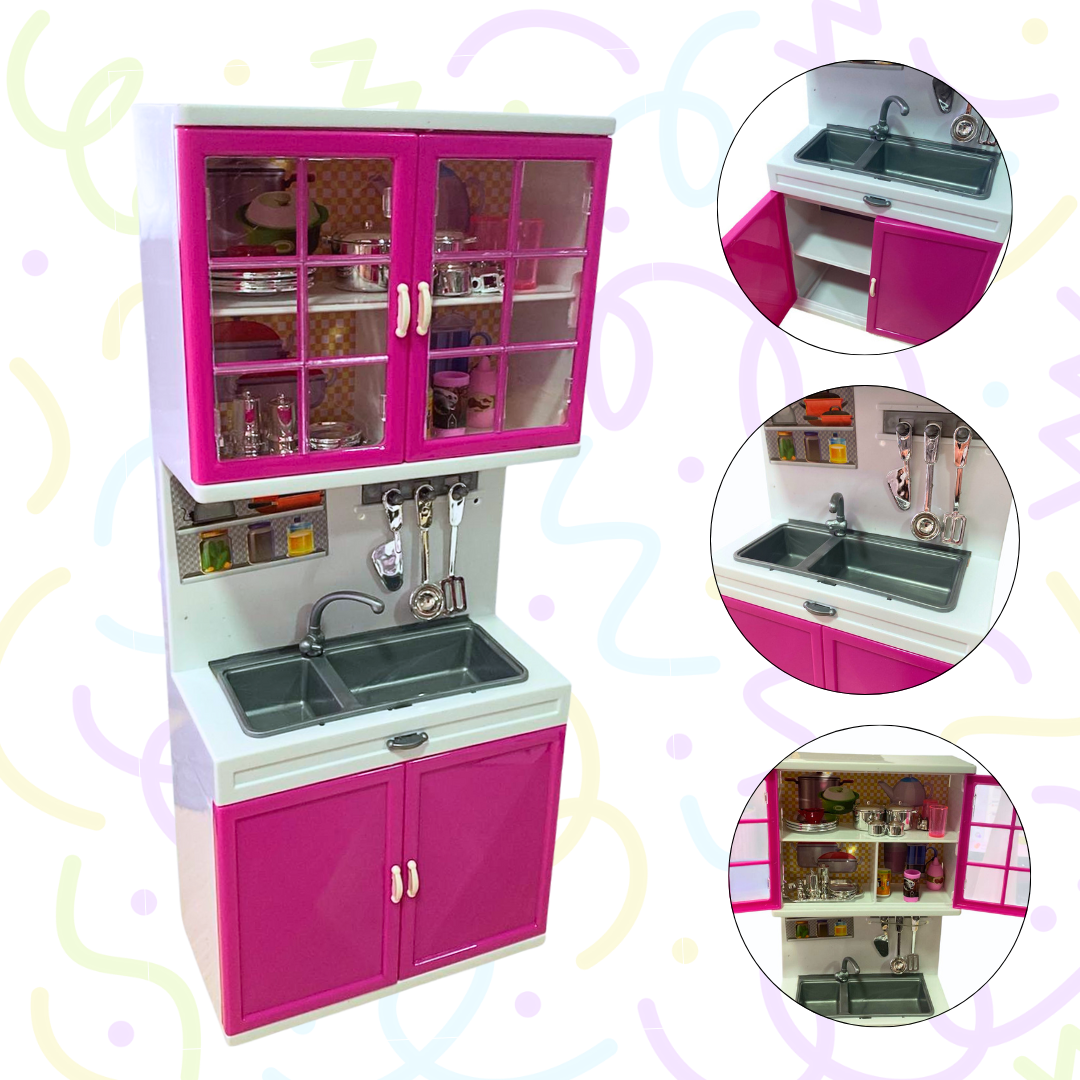 Cocina Para Muñecas Barbies De 30cm Luz Sonido