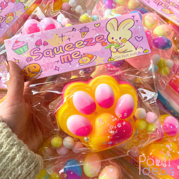 Squishy Patita De Gato Grande Pegajosa Con Luz Led