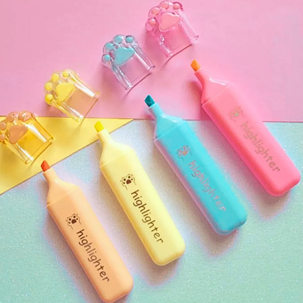 Pack Destacadores Pastel Gatito Garrita