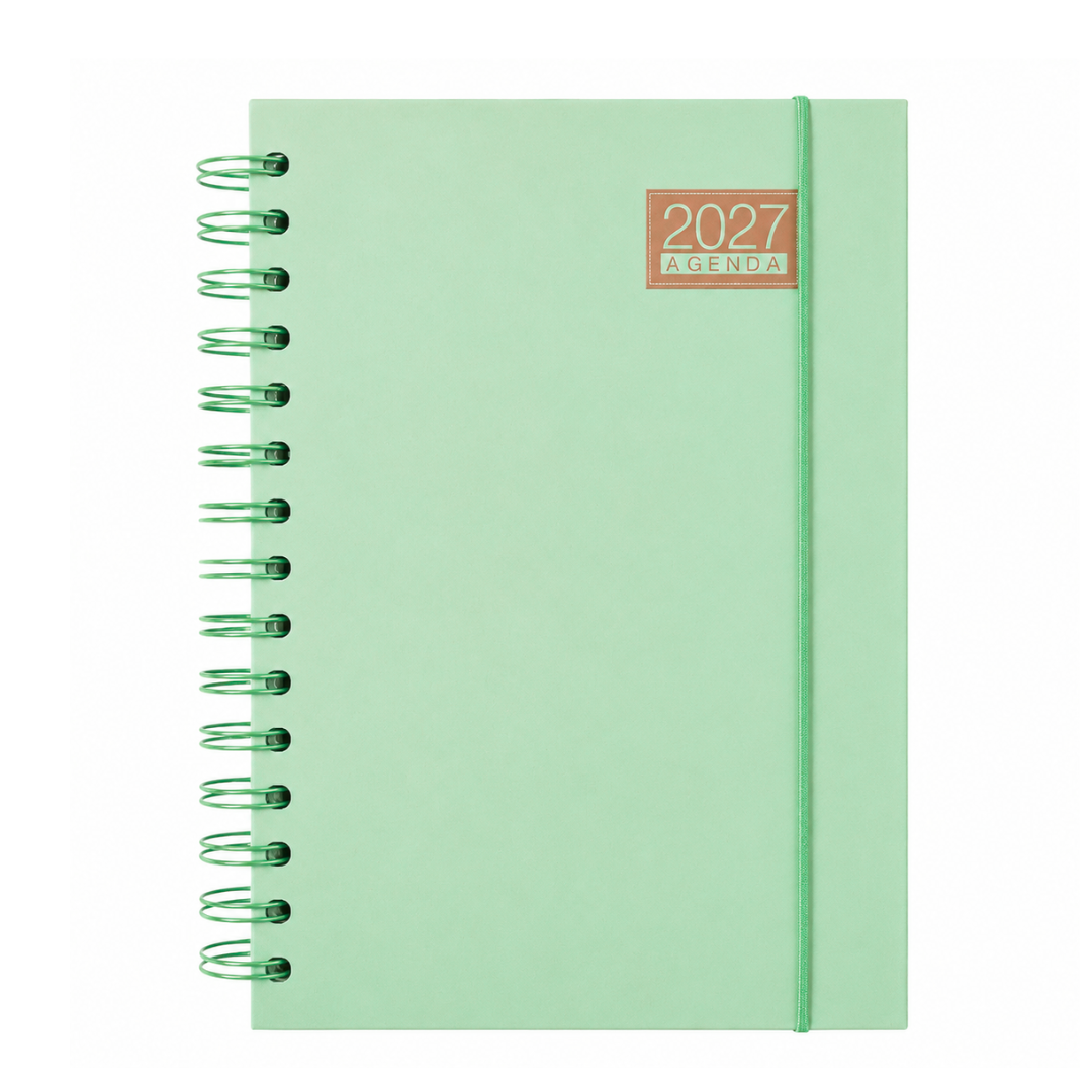 Agenda 2027 A5 Anillada Tapa Dura Planificador Diario Kawaii