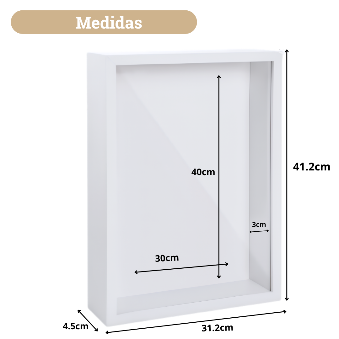 Marco Shadow Box Para Foto 30x40 Cm Profundidad 3 Cm Madera