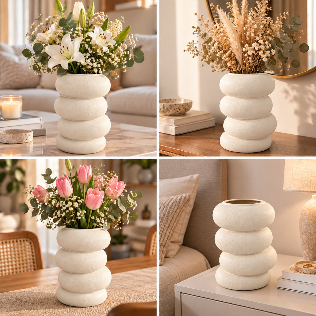 Jarrón Florero Decorativo Cerámica Moderno Mate 23,5 Cm